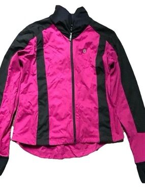 Women’s illumiNITE Black Pink Reflective Running Cycling Jacket Size XL